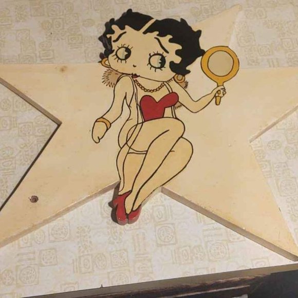 Other - Vintage Handmade Betty Boop Wooden Wall Hanging